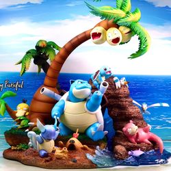 PC House Blastoise Family Pokemon Resin Statue