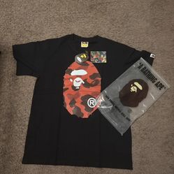 Red And Black Bape T Shirt