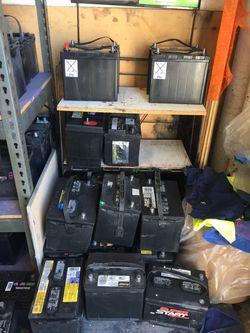 Lot of Used Car Batteries