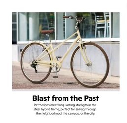Schwinn Admiral 700c Adult Hybrid Bike, 7 Speed, Unisex Bike, Cream