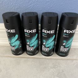 4 Brand New Axe Body Spray Deodorant 