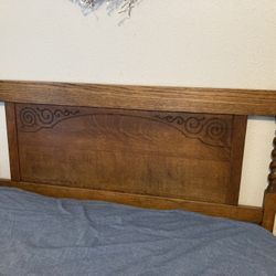 Vintage Antique Bed Headboard And Baseboard 