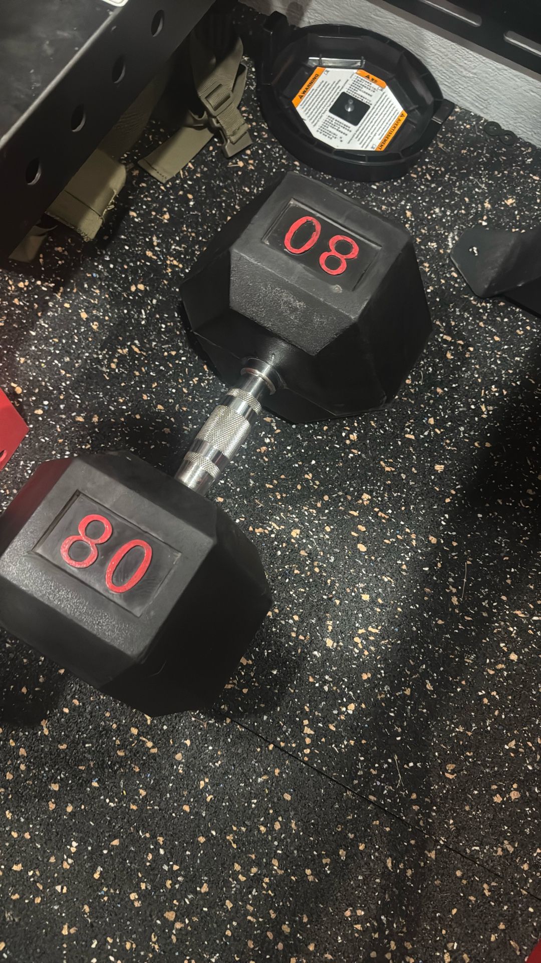 2 Rubber Dumbbell (80lbs Each)