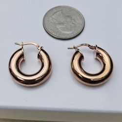 Rose Gold Hoops. Earrings 