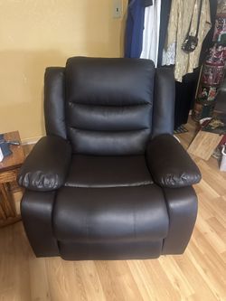 Faux Leather Manual Reclining Chair Brown