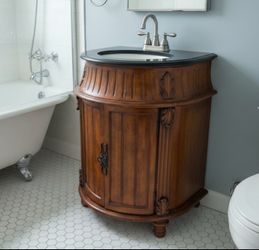 Bathroom Vanity Free Standing Single Sink Cabinet with Faucet! Light cosmetic wear.