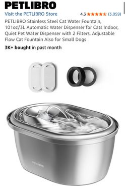 PETLIBRO stainless steel, pet water fountain W 2 filter/sponges