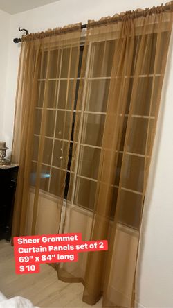 🚩🚩 Sheer Grommet Curtain Panel set of 2