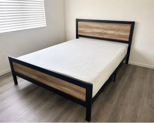 Full size frame with mattress