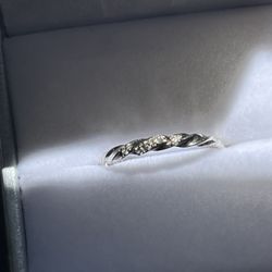 White Gold Wedding Band With Diamonds 