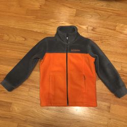 Youth Columbia Full Zip Fleece Size XS (6-7) Orange & Grey