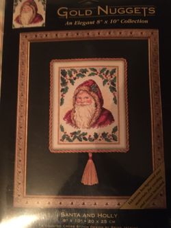 Dimensions Gold Collection Santa and Holly counted cross stitch kit
