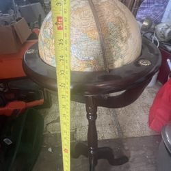 Vintage BOMBAY COMPANY Floor World Globe Replogle 12" Classic Series 