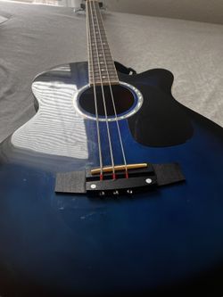 Blue Burst Acoustic Bass Guitar - Great Condition