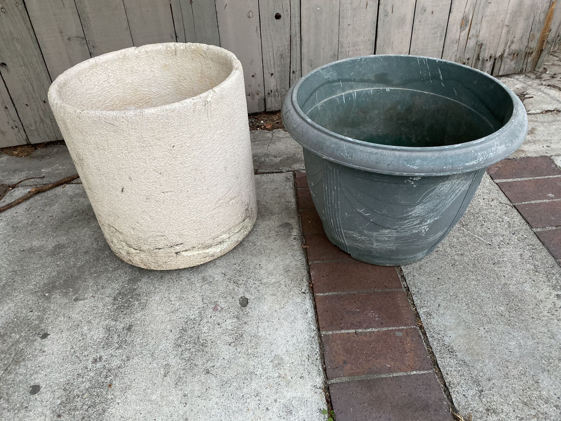 Two large flower pots