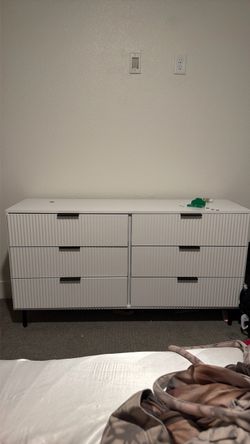 Brand new white dresser with black handles