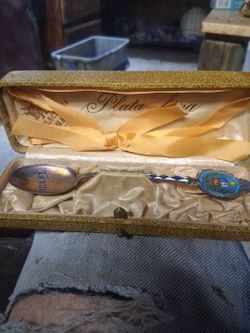 Antique 800  Silver Souvenir Spoon