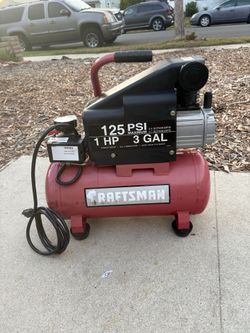 125 PSI 1 HP 3 Gallon Craftsman Portable Air Compressor