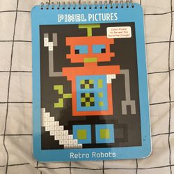 Retro robots pixel pictures