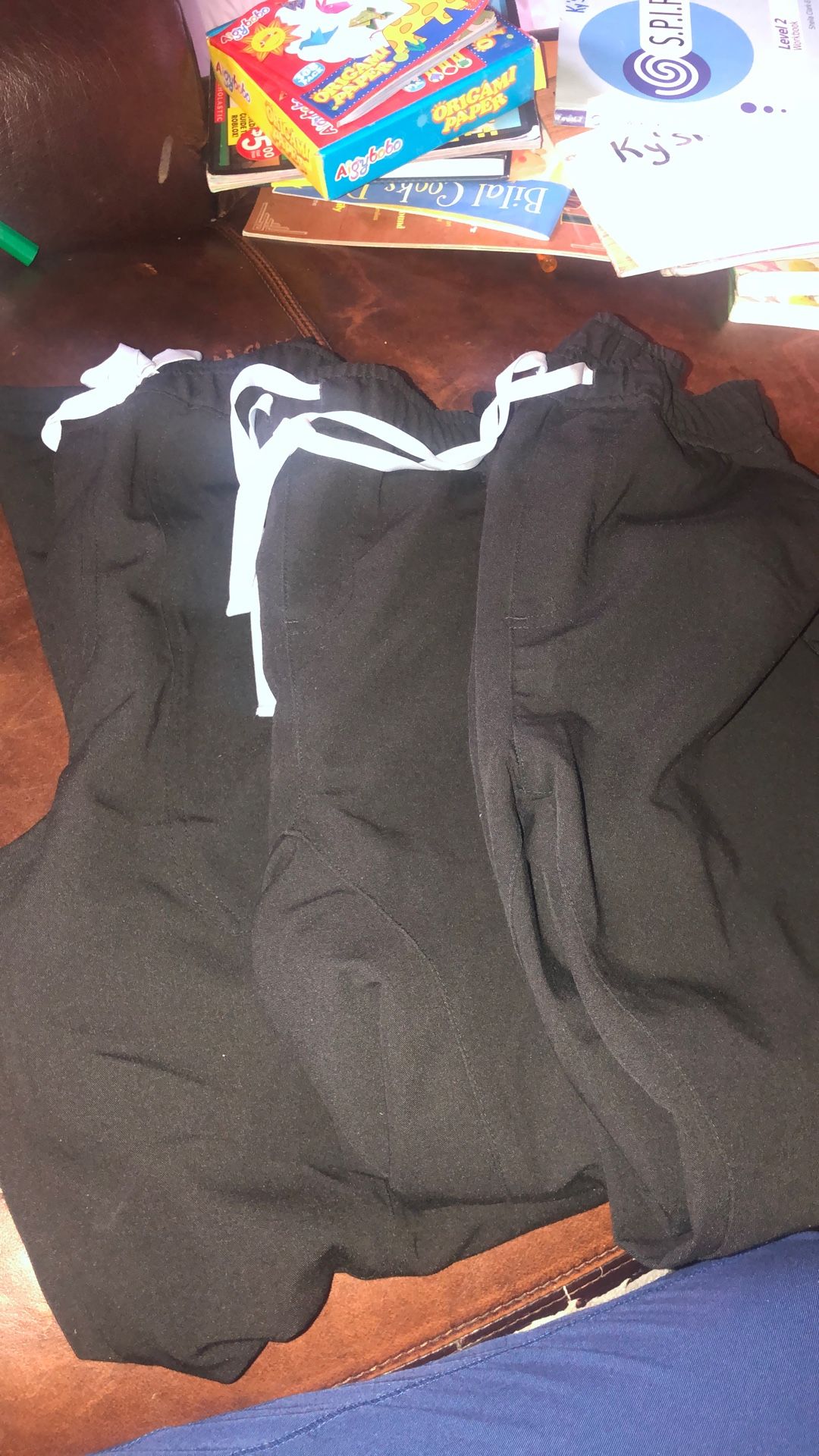 3 Pair Black Fig Scrub Pants