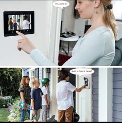 AMOCAM Wired Video Intercom Doorbell System Monitor + Door Camera