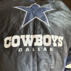 Vintage Carl Banks Leather XXLG Dallas Cowboy Jacket 