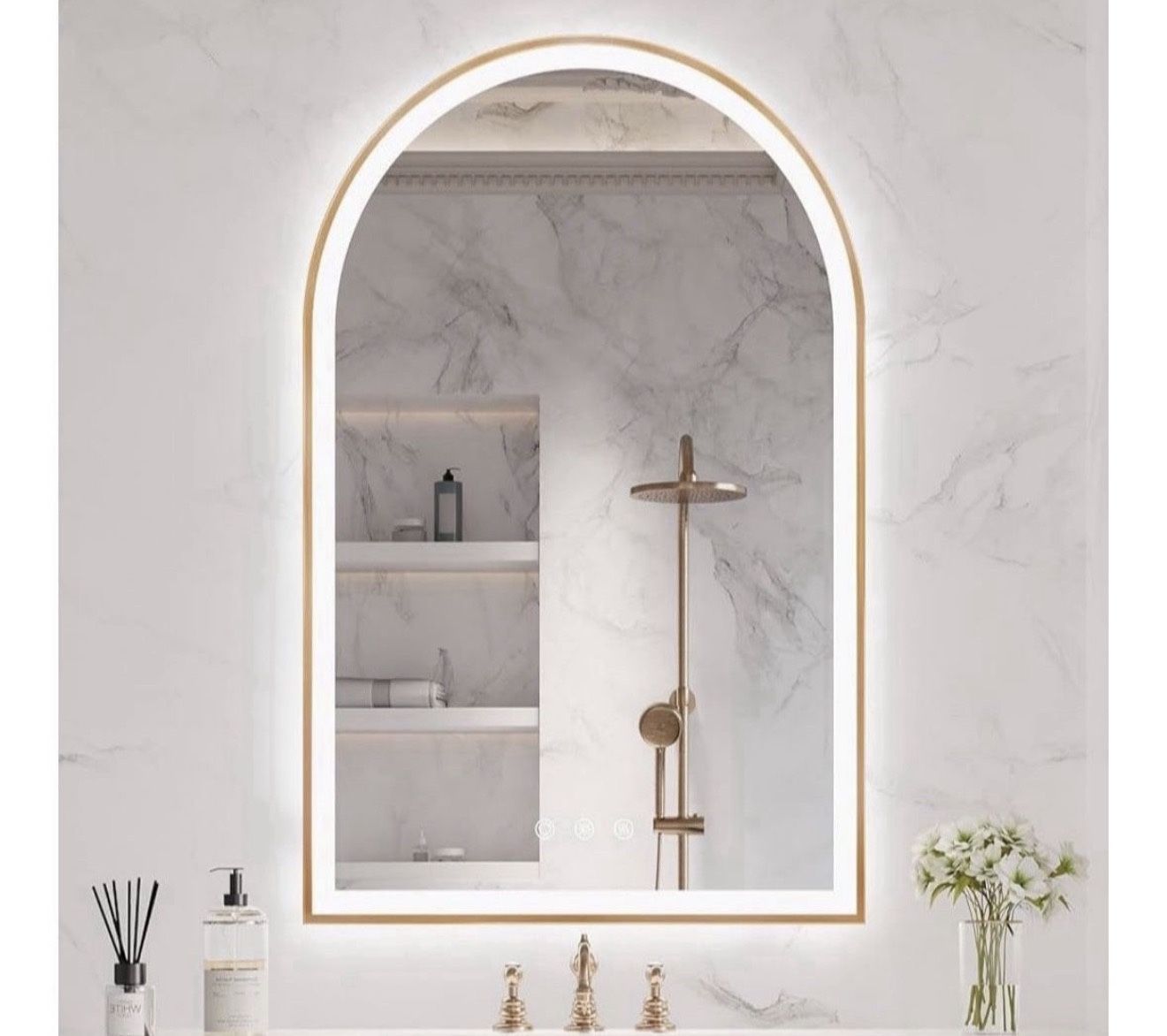 20”x30 Arched LED Bathroom Mirror