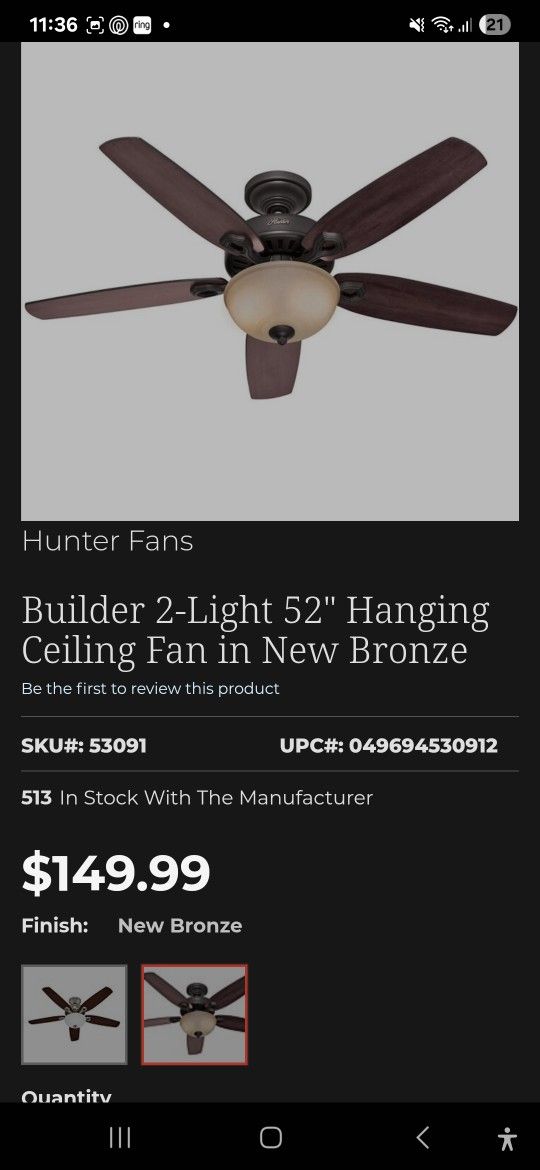 Ceiling Fan Hunter