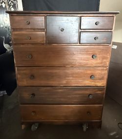 Solid Wood Crawford Furniture Tall Dresser/Chest – Vintage – Project Piece