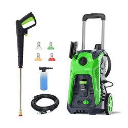 Electric Pressure Washer 4800PSI-Max 2.9GPM Electric Power Washer with 25 Foot Hose, 16.4 Foot Power, Soap Tank Car Wash Machine Green  G