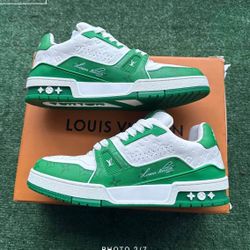 2021 Louis Vuitton Trainer Low '#54 Mini Monogram - Green White'