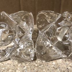 Full Crystal/Glass Taper Candle Holder Mikasa Japan