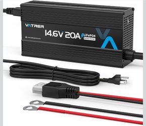 12V 20A Lithium Battery Charger VATRER POWER 14.6V LiFePO4 Battery Charger with 0V Activation