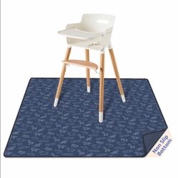 Blissful Diary Baby Splat Mat For Under High Chair, 50.4 X 50.4 Inch
