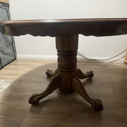 4ft Round Table With Extension Boards And Two Chairs