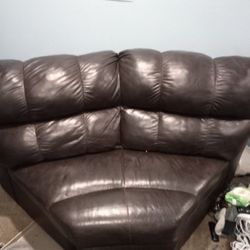 Brown Leather Couch Corner