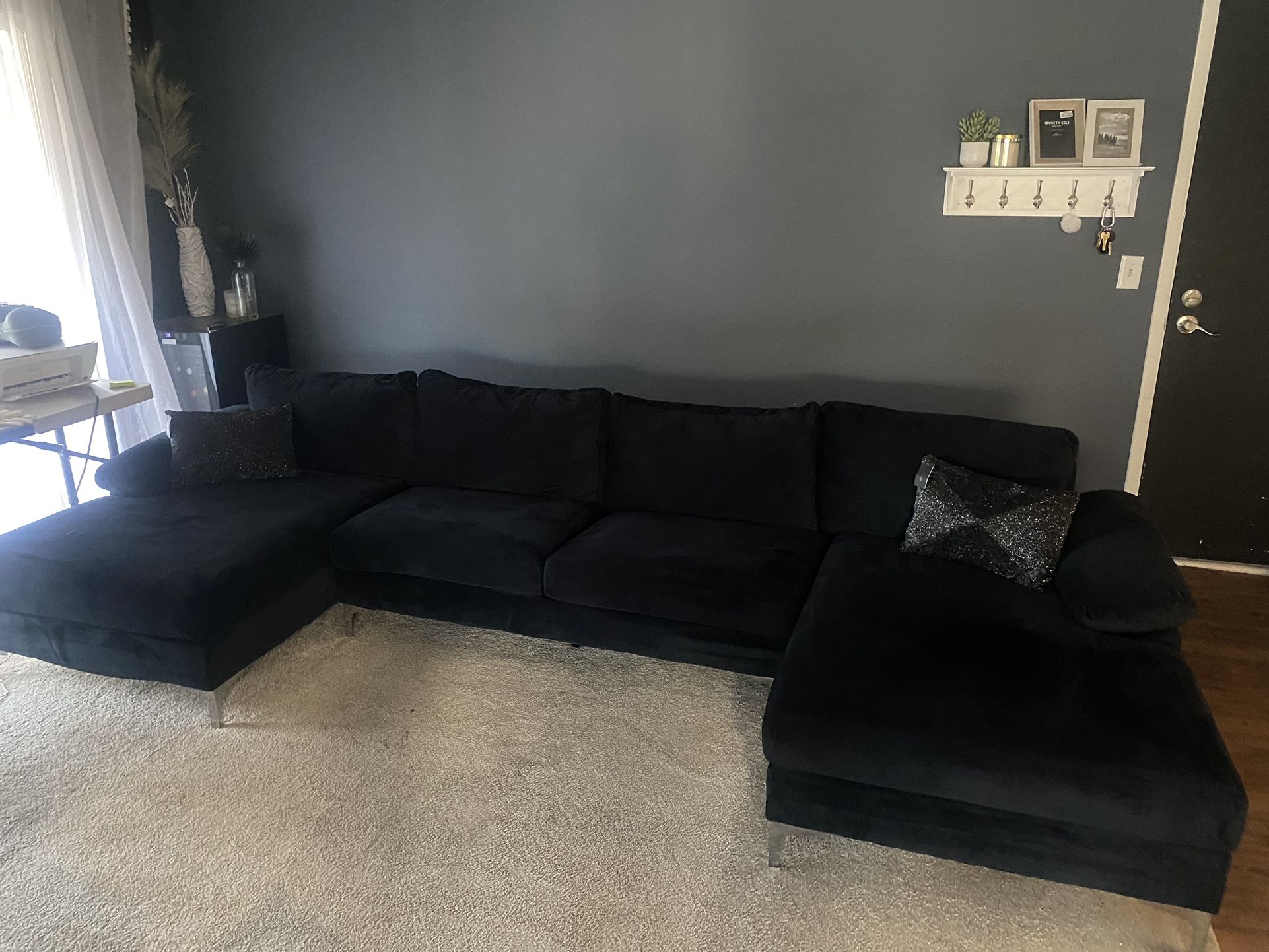 Black Velvet Couch