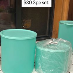 Tupperware Cylinder Teal Set 