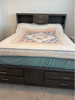 Cal king bed frame 8 drawers
