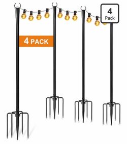String light poles and two sets of string lights