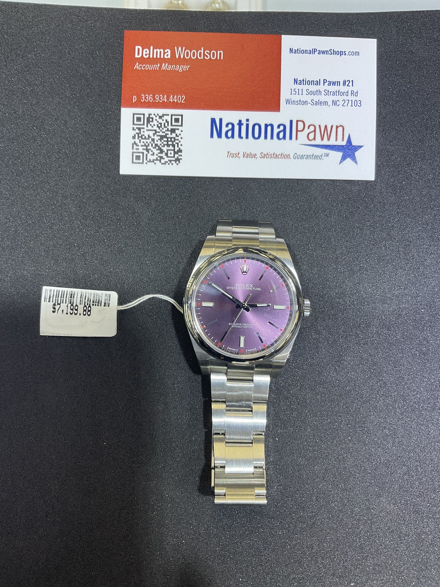 Oyster Perpetual Rolex Watch Red Grape