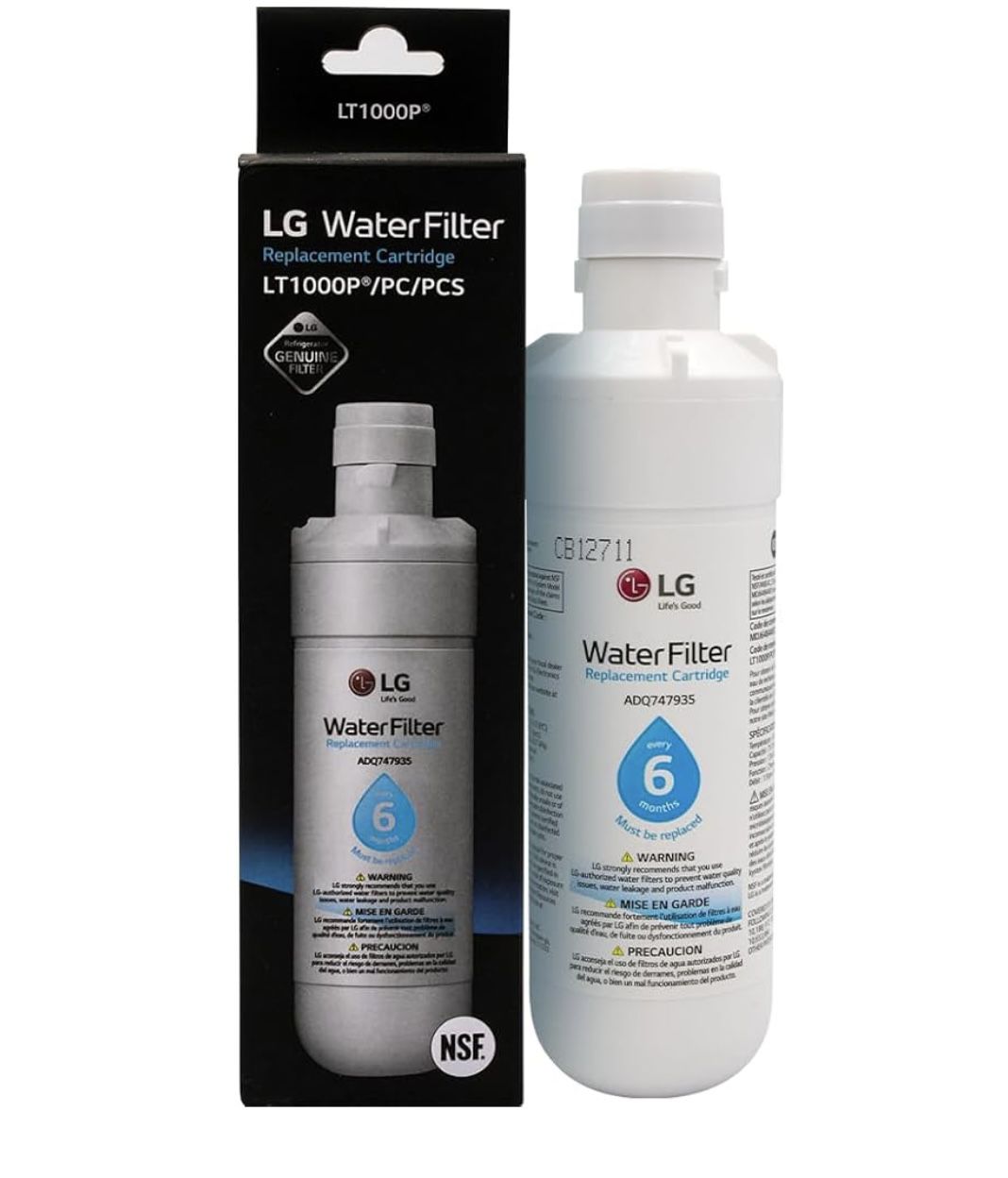 LG water filter LT1000P and air filter