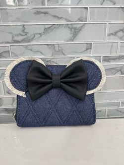 Loungefly Disney Minnie Mouse Denim Quilted Wallet
