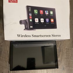 Wireless Apple Carplay Screen for Car 4K Dash Cam, 9" Portable Apple Carplay & Android Auto Car Stereo, with 1080p Backup Camera, GPS Navigation/Mirro