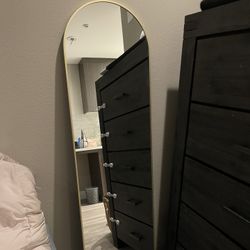 Gold plated stand alone mirror