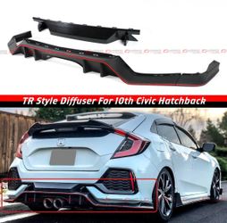 17-21 HONDA CIVIC HATCHBACK SPORT TYPE-R STYLE REAR BUMPER DIFFUSER