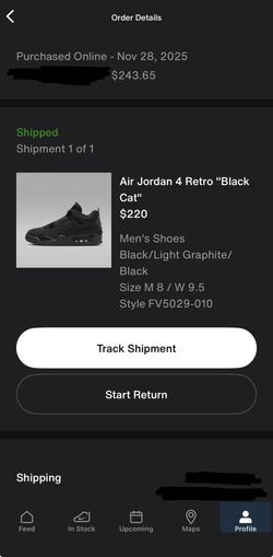 Jordan 4 Black Cat 8M