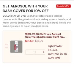 Dashskin Dash cover For 99-06 Silverado Tahoe Suburban NEW