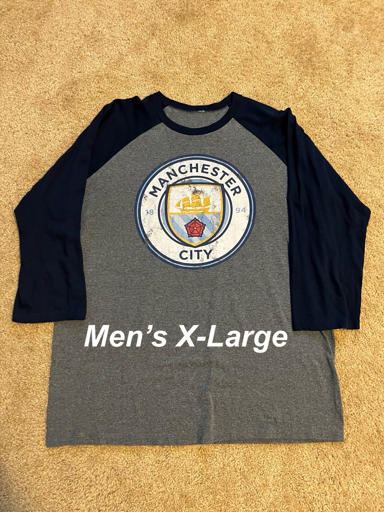 NIKE FC / Manchester City MAN CITY MCFC PL Premier League Soccer Futbol Baseball T-Shirt / COOL SHIRTS / Men’s X-Large / Like New w/o Tags!!