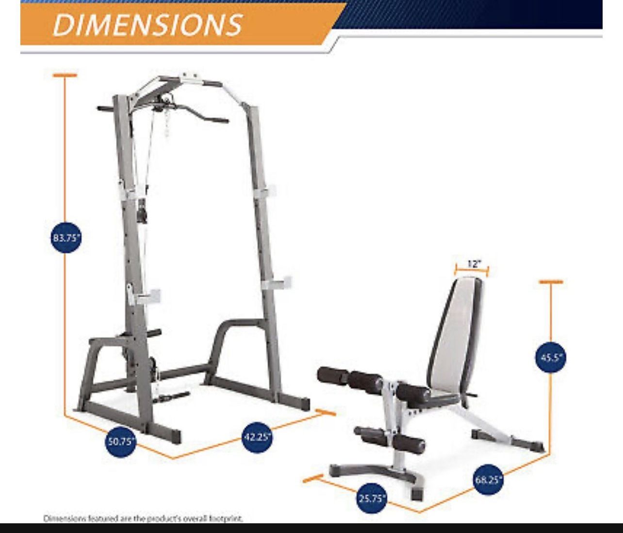 Deluxe Power Rack Cage Home Gym Weight Bench System PM 5108 Pull